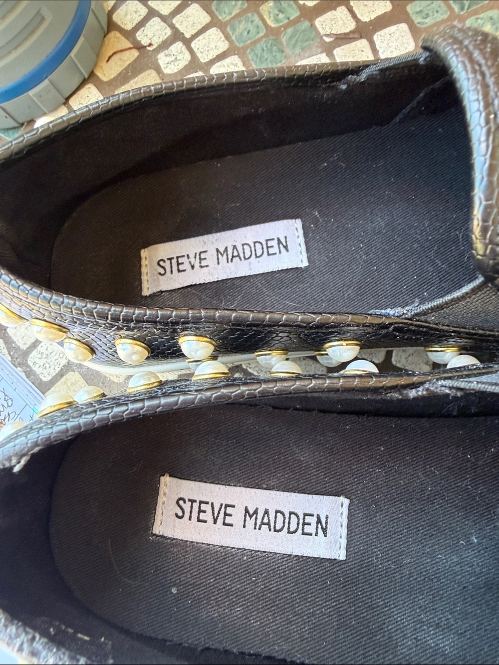 Steve Madden Black Pearl Bee Embroidered Slip-On Sneakers - Picture 8 of 8